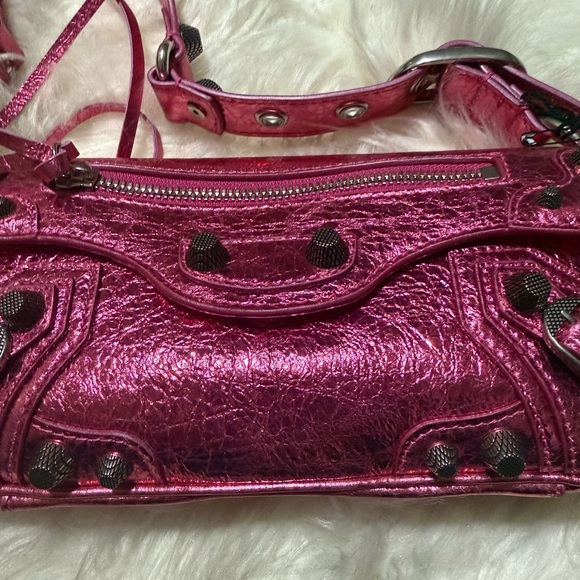 BNWT 100% authentic Balenciaga XS Le Cagole metallic bag pink - Picture 8 of 8